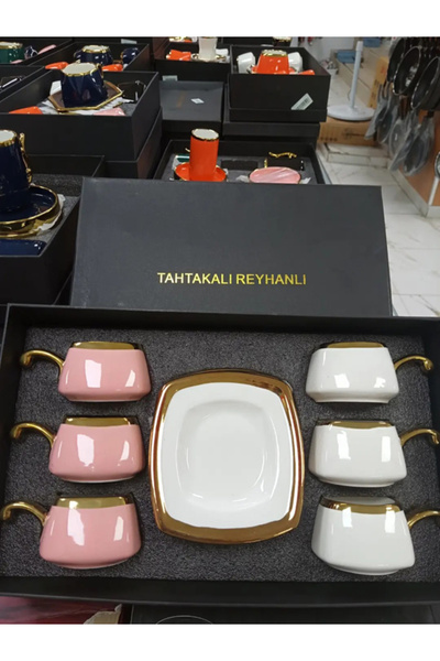 MOTAFAEL 12 Parça 6 Kişilik ** Porselen ** Kahvesi Fincan Takımı
