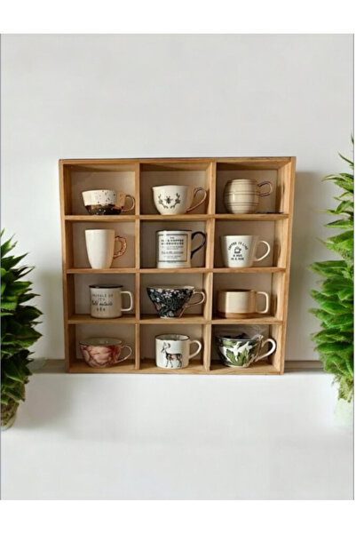 narım Ahşap Kupa Rafı  Ahşap Bardaklık Duvar Bardaklığı