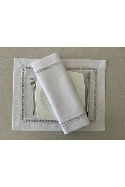 Zeren Home Kolber Detailed Carefree Linen Αμερικάνικο Σερβίρισμα 35 x 50cm 2 Τεμάχια