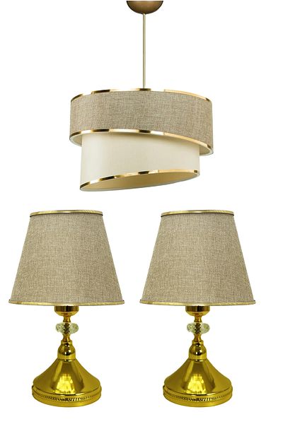BBY HOME & DESIGN Almaya Model Chandelier Lampshade Nightstand Set