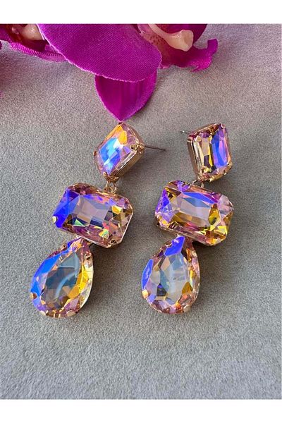 Pelin Aksesuar Geometric Earrings with Gold Janjan