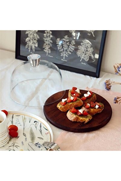 Akayev جرة زجاجية خشبية مقاس 24 سم