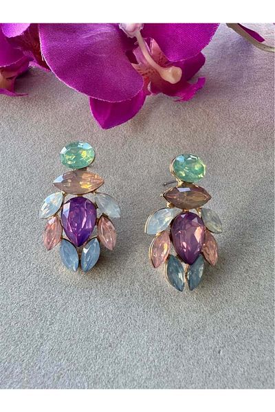 Pelin Aksesuar Pastel Crystal Earrings