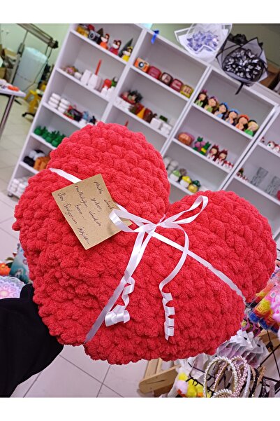Minik Mucizeler Kalpli puffy yastık el yapımı sevgiliye özel kalp şeklinde ya...