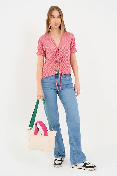 MUTE BAG Geantă de mână și de umăr pentru femei, cu curea reglabilă, geantă de mână din bumbac Midi Color Ful (21*24)