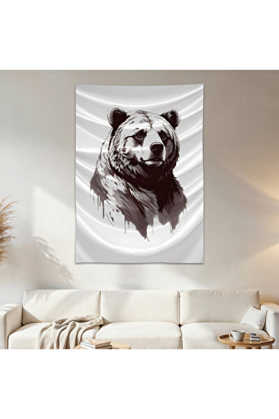 Geek Cultcha Brown Bear Wall Cloth Wall Tapestry First Quality Satin Fabric P...