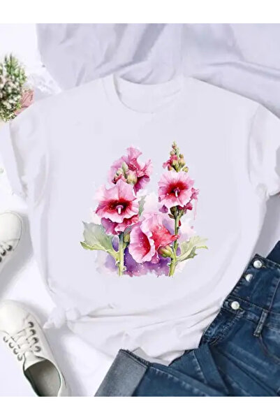 HOFFNUNG λουλουδάτο γραφικό μπλουζάκι μόδας γυναικείο μπλουζάκι με στάμπα γυν...