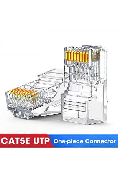 HQ SPEED 100 Adet Rj45 Cat5 /cat6 Ethernet Kablo Konnektörü – 8p8c Utp Soket Jak Uçları