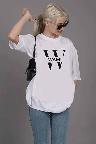 Frisson Unisex ΛΕΥΚΟ μπλουζάκι Boyfriend με λαιμόκοψη Oversize