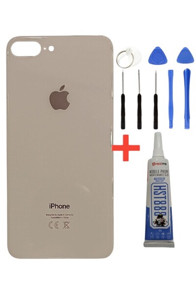 indirimplus iPhone 8 Plus Arka Kapak Pil Kapağı +Tamir Seti ve Yapıştırıcı GO...