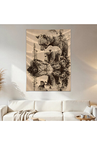 Geek Cultcha Bears Wall Cloth Wall Tapestry First Quality Satin Fabric Poster