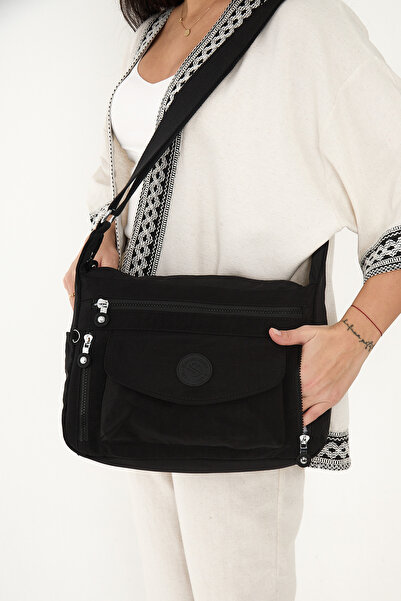 YOGII Dan Model Γυναικεία τσάντα ώμου με ρυθμιζόμενο χιαστί λουράκι με πολλά ...