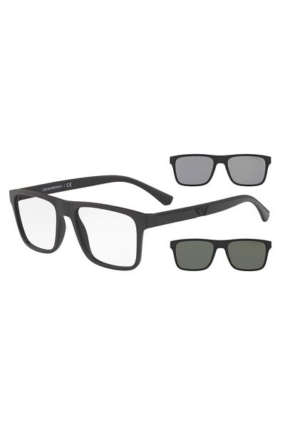 Emporio Armani Man Rectangle Sunglasses- Ea 4115 - Lense Size:52mm - Matte Black