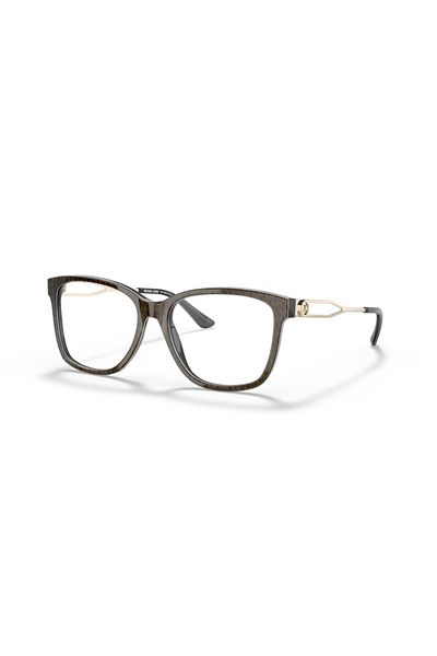 Michael Kors Woman Square Eyeglasses- Mk 4088 - Lense Size:53mm - Brown Signature Pvc