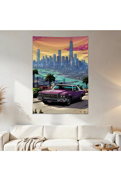 Geek Cultcha Retro Car Wall Cloth Wall Tapestry First Quality Satin Fabric Po...
