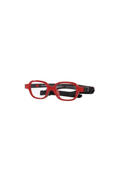 MIRAFLEX Unisex Rectangle Eyeglasses- Mf 4004 - Lense Size:42mm - Red & Black
