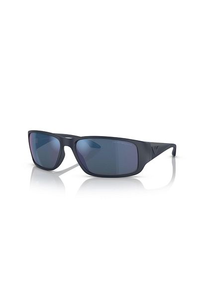 Emporio Armani نظارة شمسية للرجال بتصميم وسادة - Ea 4191u - مقاس العدسة: 64 مم - أزرق مطاطي