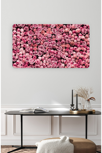 poster marketi Kendinden Yapışkanlı Pembe Gül Desenli Duvar Kağıdı - Romantik...