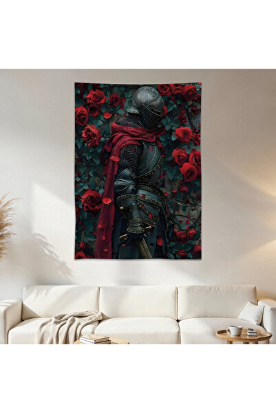 Geek Cultcha Red Roses and Knight Wall Drape Wall Tapestry First Quality Sati...