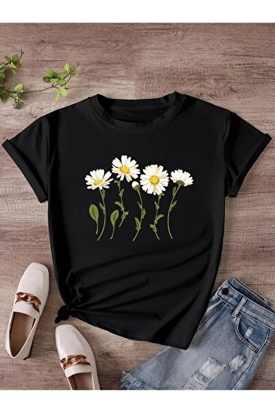 Frisson Μπλουζάκι με μοτίβο λουλουδιών μεγάλου μεγέθους