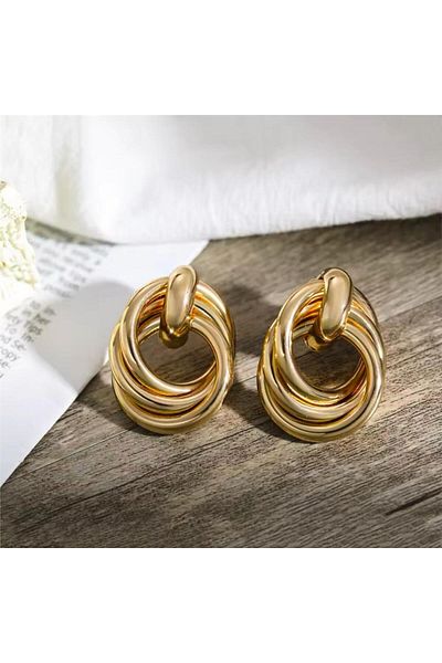 Pelin Aksesuar Gold Nested Hoop Earrings