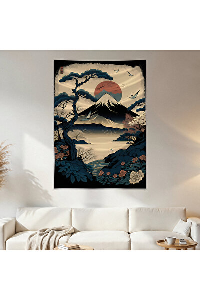 Geek Cultcha Ukiyo-E Landscape Wall Drape Wall Tapestry First Quality Satin F...