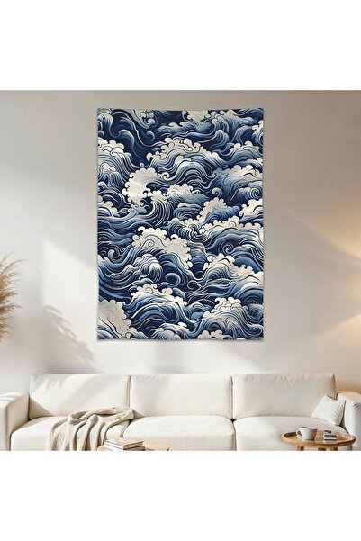 Geek Cultcha Japanese Wave Wall Drape Wall Tapestry First Quality Satin Fabri...