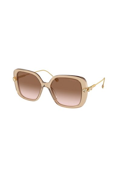 Swarovski Women's Irregular Plastic Sunglasses Beige Transparent