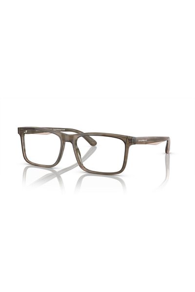 Emporio Armani Man Pillow Eyeglasses- Ea 3227 - Lense Size:54mm - Shiny Green/top Brown