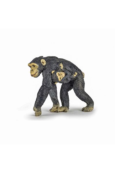 Papo Chimpanzee and Chicken Figurine