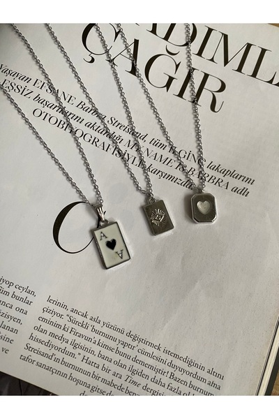 Fiamoss Kadın Gümüş 3 Lü Set Kolye - Best Friends Kolye