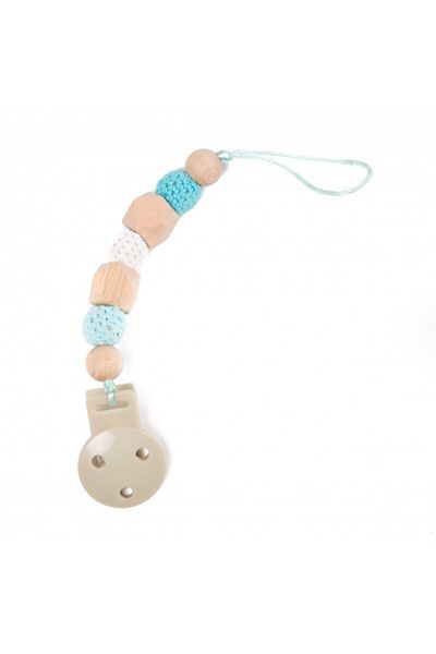 OEM Baby Pacifier Chain Wooden Beads Blue