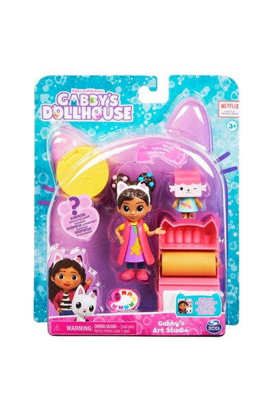 Spinmaster Gabbys Dollhouse Set Papusa 9.7Cm Cu Pisicuta Studioul De Arta A L...