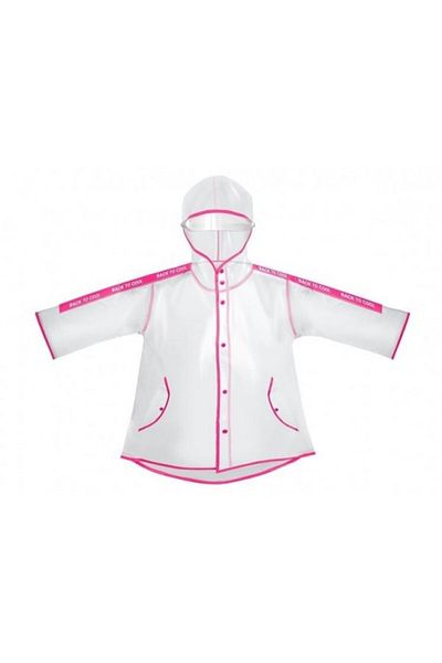 Perletti Perletti semi-transparent Poncho cape with pink edges for girls