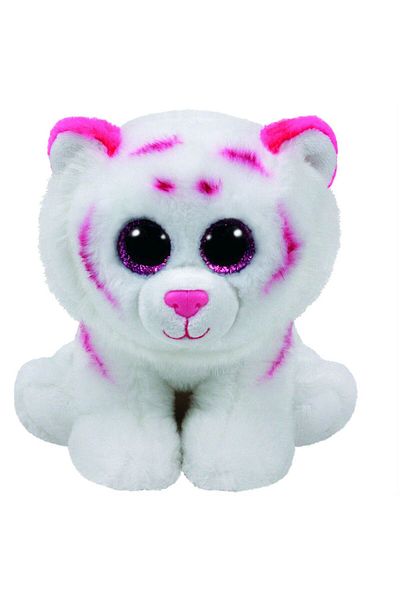 TY Plus Ty 24Cm Beanie Babies Tabor Tiger White Pink
