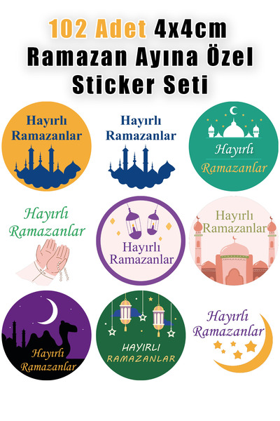 deer art 102 bucăți 4x4 cm–Etichetă de Ramadan de bun augur–Etichetă de ambal...