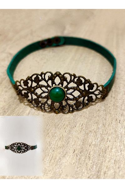 LADYMİRAGE Real Leather Choker Necklace