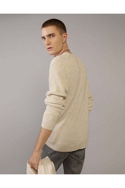 AMERICAN EAGLE Ae Waffle Crew Neck Sweater