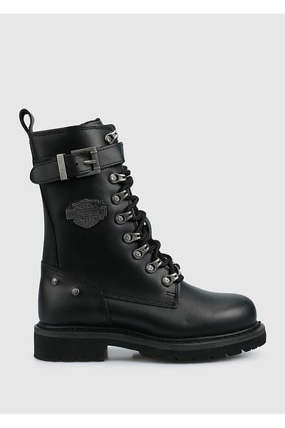Harley Davidson Γυναικείες μαύρες δερμάτινες μπότες Gladis G0385