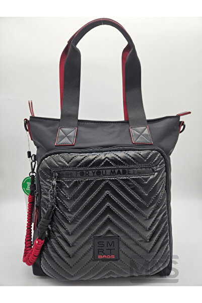 21K SMART BAGS حقائب ذكية المظلة الساتان النسيج 3248 حقيبة كتف سوداء حمراء