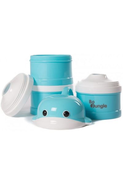OEM BO Jungle milk powder containers with 4 compartments Blue Whale