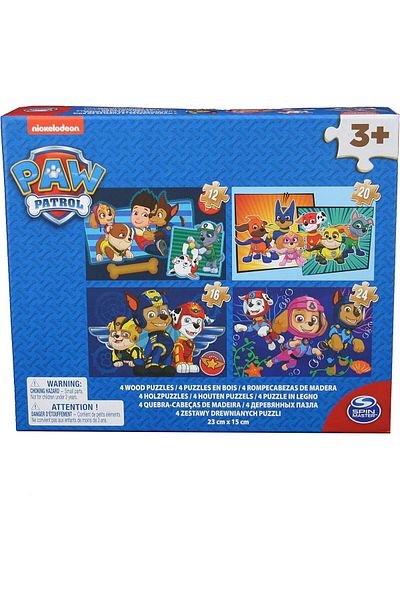 Spinmaster Paw Patrol 4In1 Wooden Puzzle