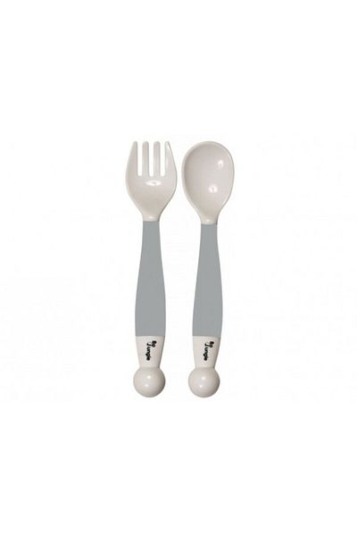 OEM BO Jungle children's cutlery set, flexible gray spoon and fork