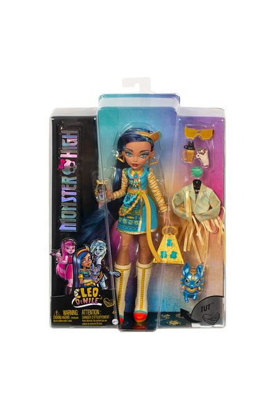 MONSTER HIGH CLEO DENILE DOLL WITH ANIMAL AND ACCESSORIES