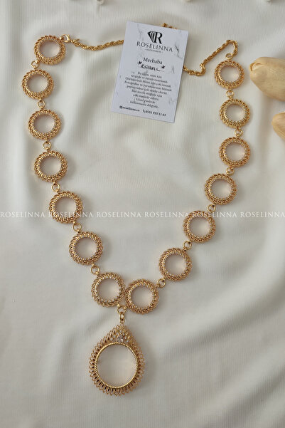 ROSELİNNA 14 Çeyrek 1 Tam Altınlı Çelik Burgu Zincirli Kolye, Çeyrekli Kolye, Tam Altın Kolye | Güneş Model