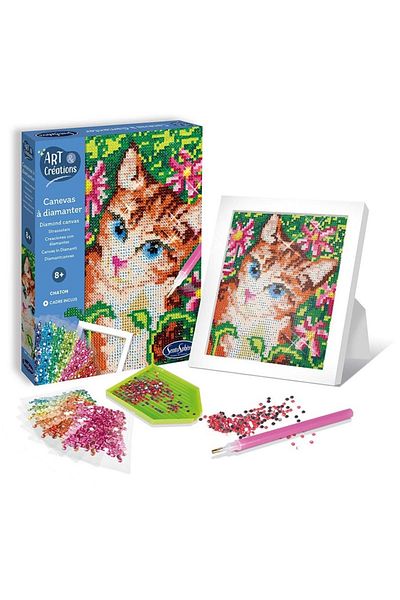 Sentosphere Creative kit with diamonds / rhinestones - Canvas Cat