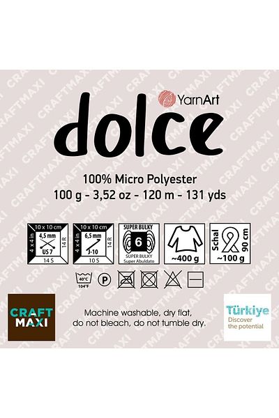 Yarnart Dolce - Ață de tricotat manual din catifea Yavruağzı-773
