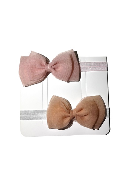 Kız Bebek Bandana 2'Li Set Ham Organik Tasarım