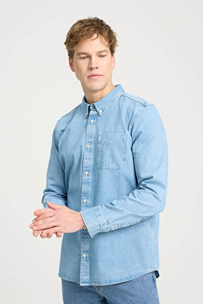 WRANGLER Erkek Gömlek Mavi W241464xt Regular