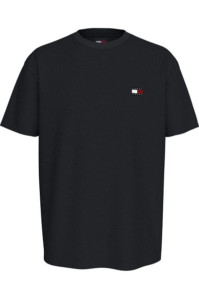 Tommy Hilfiger Černé pánské tričko Tommy Jeans – organická bavlna, ležérní, Dm0Dm17995-Bds